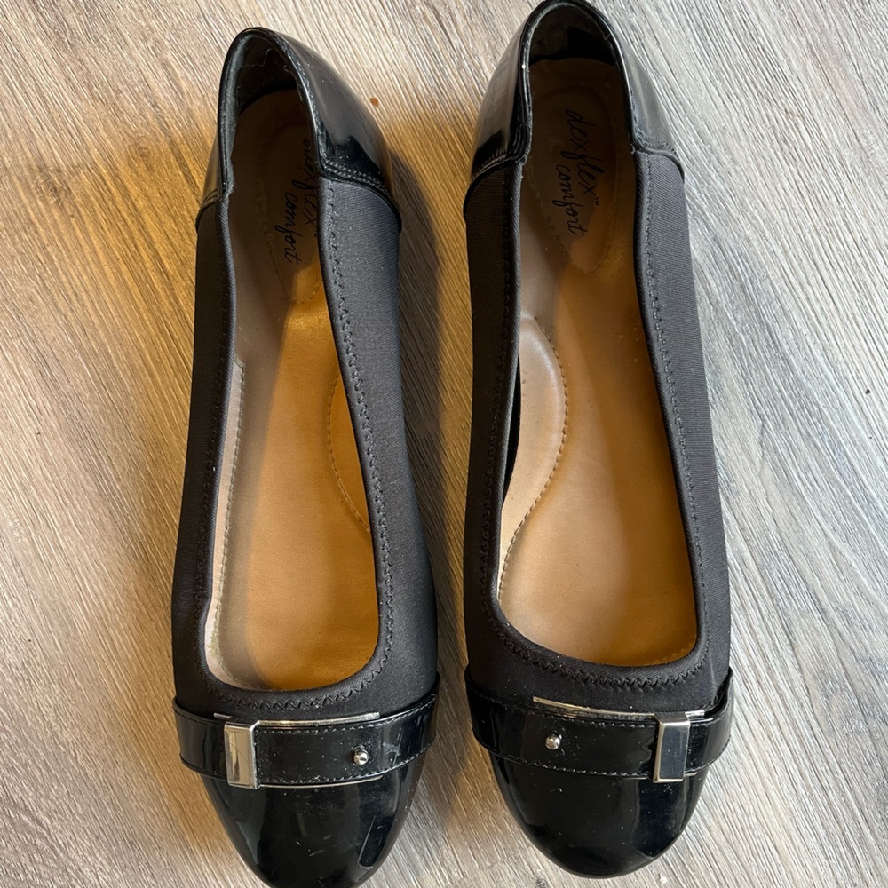 Black Dex Flex Comfort Flats